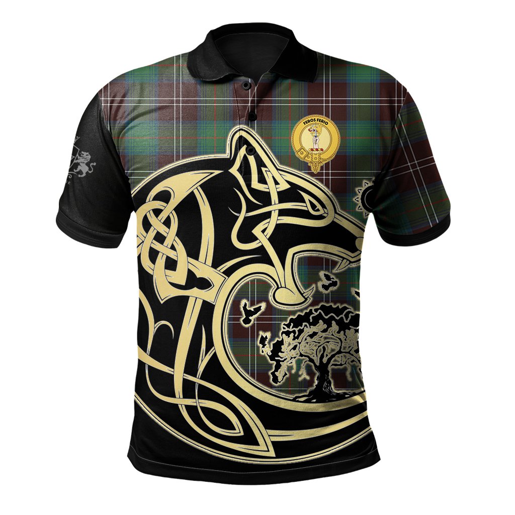 Clan Chisholm Hunting Ancient Tartan Polo Shirt Viking Wolf DO82 Chisholm Hunting Ancient Tartan Tartan Polo   