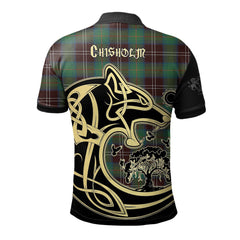 Clan Chisholm Hunting Ancient Tartan Polo Shirt Viking Wolf DO82 Chisholm Hunting Ancient Tartan Tartan Polo   