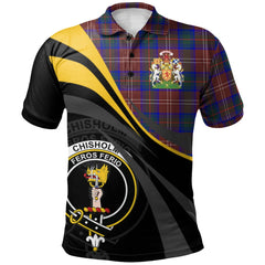 Clan Chisholm Hunting Modern Tartan Polo Shirt - Royal Coat Of Arms Style NE18 Chisholm Hunting Modern Tartan Tartan Polo   