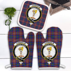 Clan Chisholm Hunting Modern Tartan Crest Oven Mitt And Pot Holder (2 Oven Mitts + 1 Pot Holder) EF73 Clan Chisholm Tartan Today   