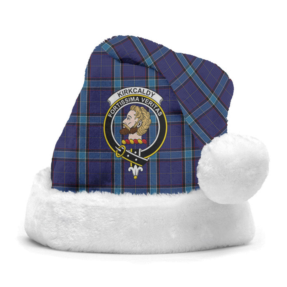 Clan Kirkcaldy Tartan Crest Christmas Santa Hat TZ87 Kirkcaldy Tartan Tartan Santa Hat   