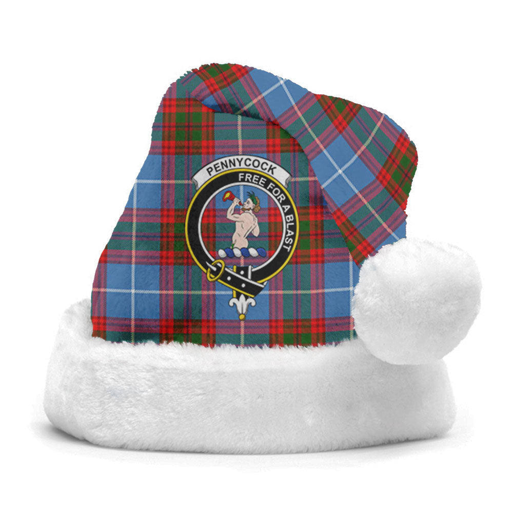 Clan Pennycook Tartan Crest Christmas Santa Hat PE39 Pennycook Tartan Tartan Santa Hat   