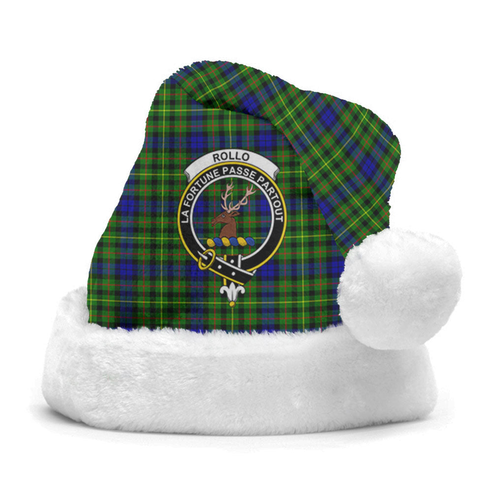 Clan Rollo Modern Tartan Crest Christmas Santa Hat KU37 Rollo Modern Tartan Tartan Santa Hat   