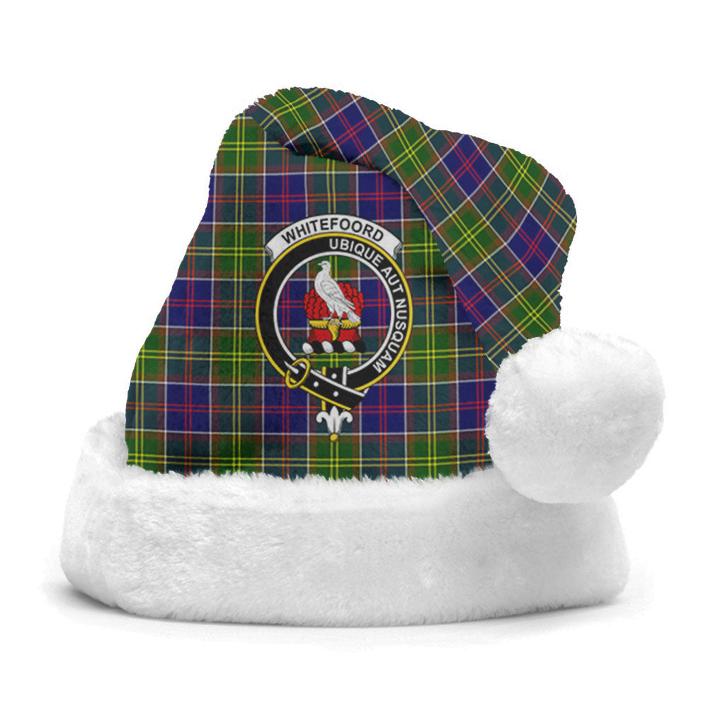 Clan Whitefoord Tartan Crest Christmas Santa Hat BC58 Whitefoord Tartan Tartan Santa Hat   