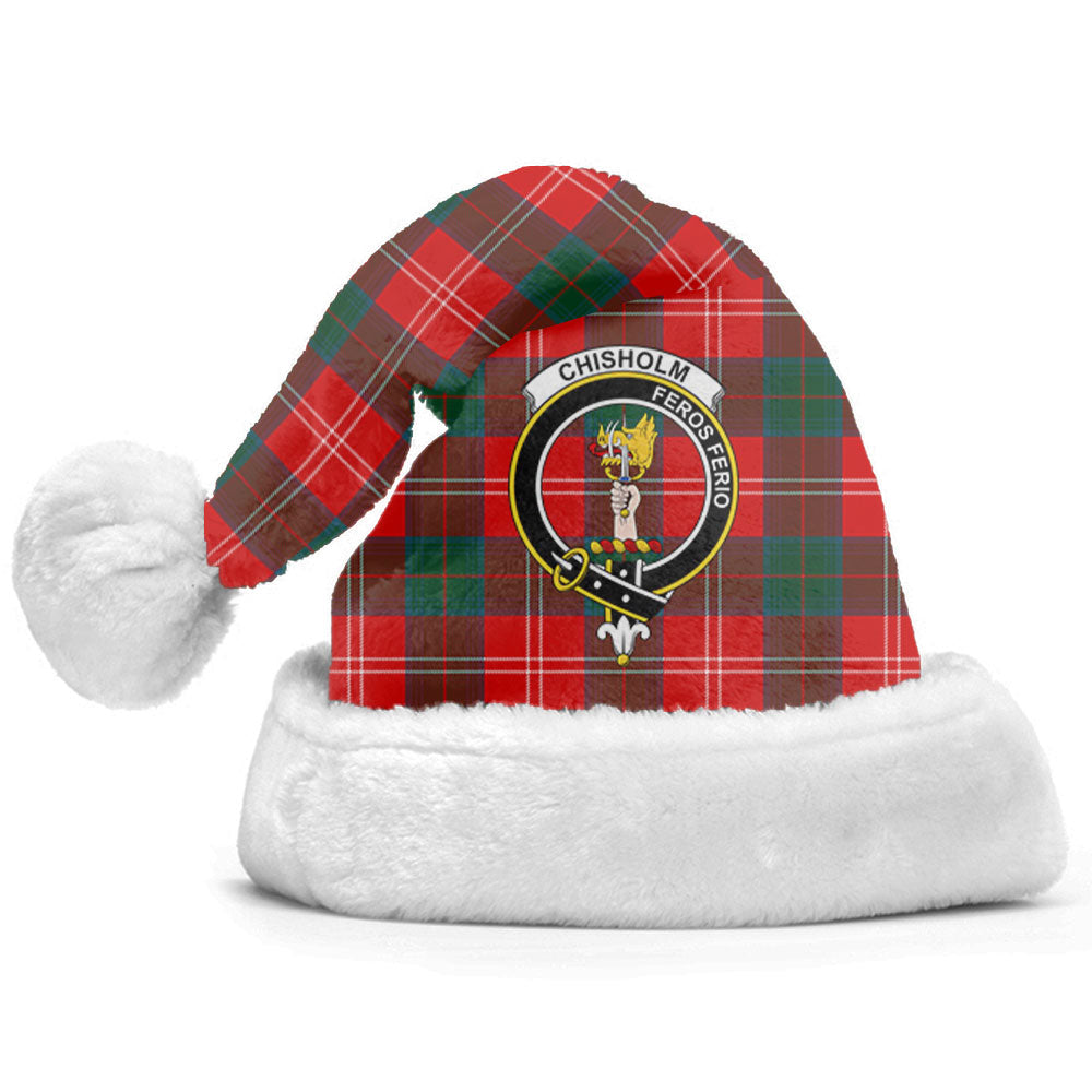 Clan Chisholm Modern Tartan Crest Christmas Santa Hat FE10 Chisholm Modern Tartan Tartan Santa Hat   