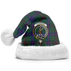 Clan Davidson Modern Tartan Crest Christmas Santa Hat PU94 Davidson Modern Tartan Tartan Santa Hat   