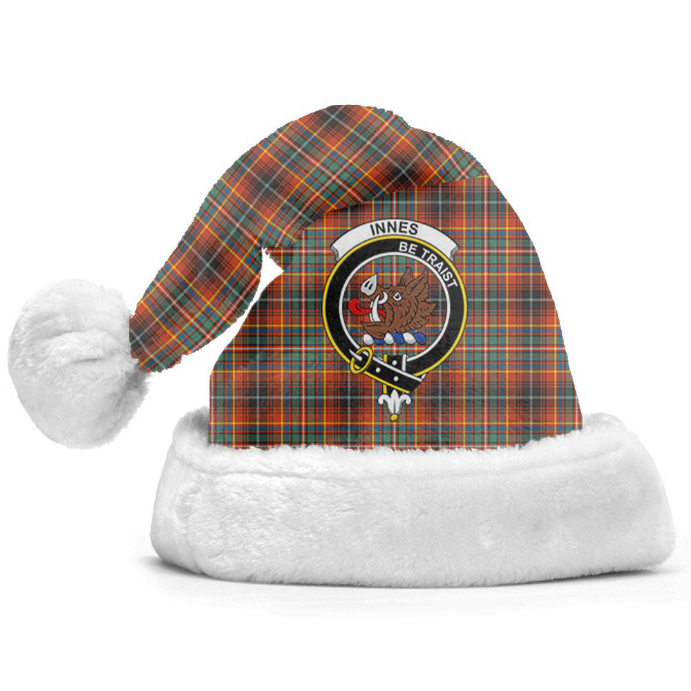 Clan Innes Ancient Tartan Crest Christmas Santa Hat BB98 Innes Ancient Tartan Tartan Santa Hat   