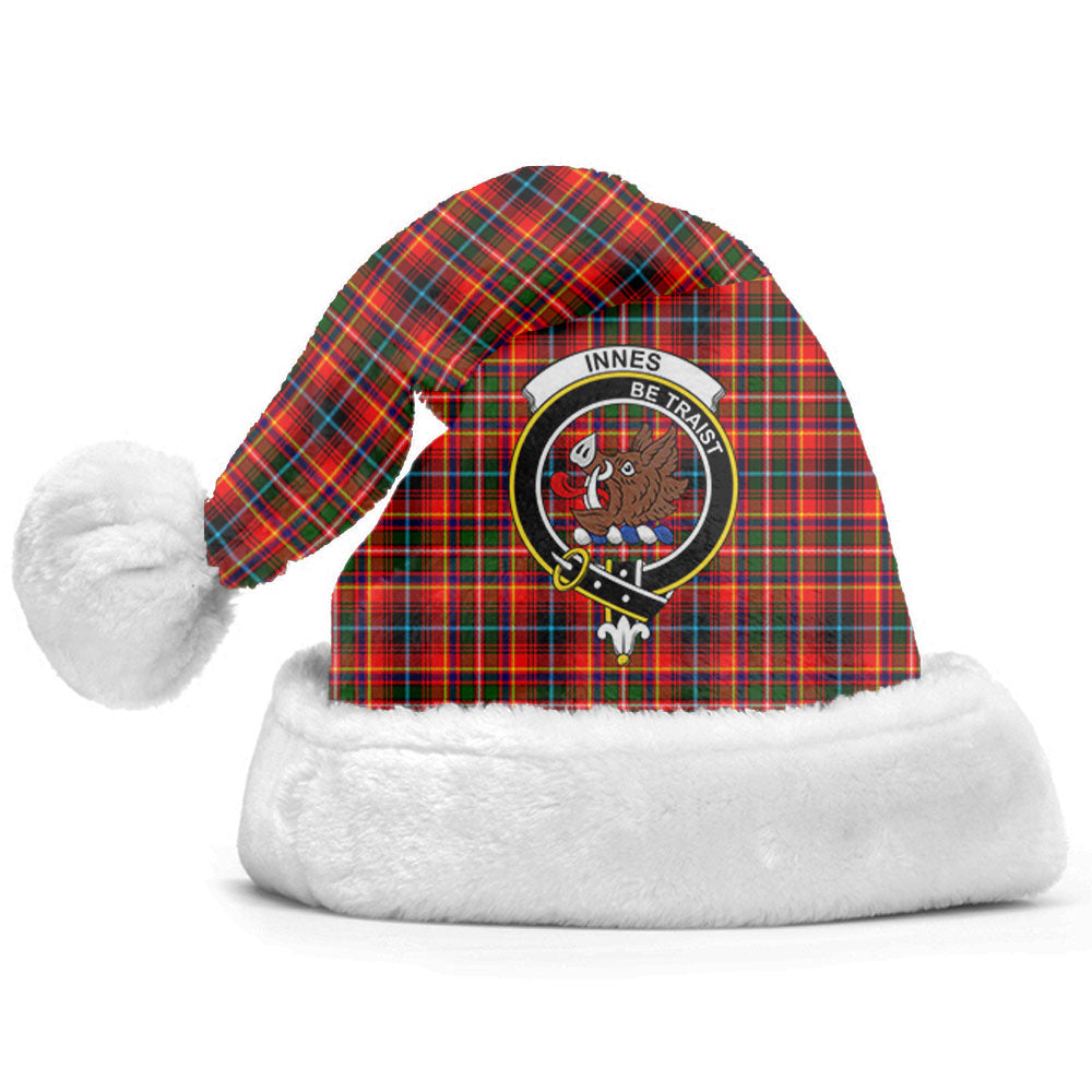 Clan Innes Modern Tartan Crest Christmas Santa Hat QV18 Innes Modern Tartan Tartan Santa Hat   