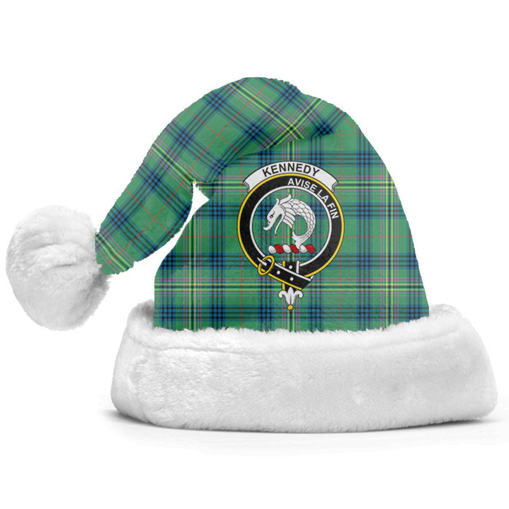 Clan Kennedy Ancient Tartan Crest Christmas Santa Hat KX98 Kennedy Ancient Tartan Tartan Santa Hat   