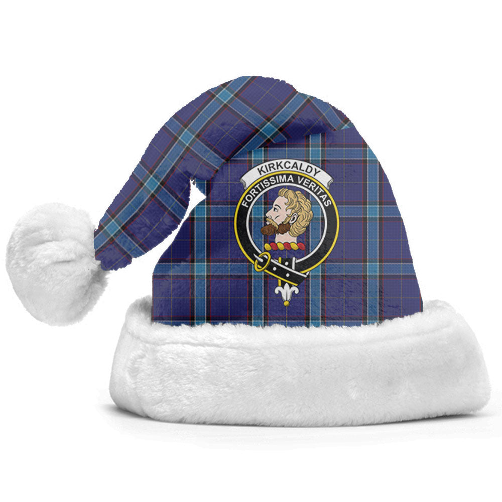 Clan Kirkcaldy Tartan Crest Christmas Santa Hat TZ87 Kirkcaldy Tartan Tartan Santa Hat   