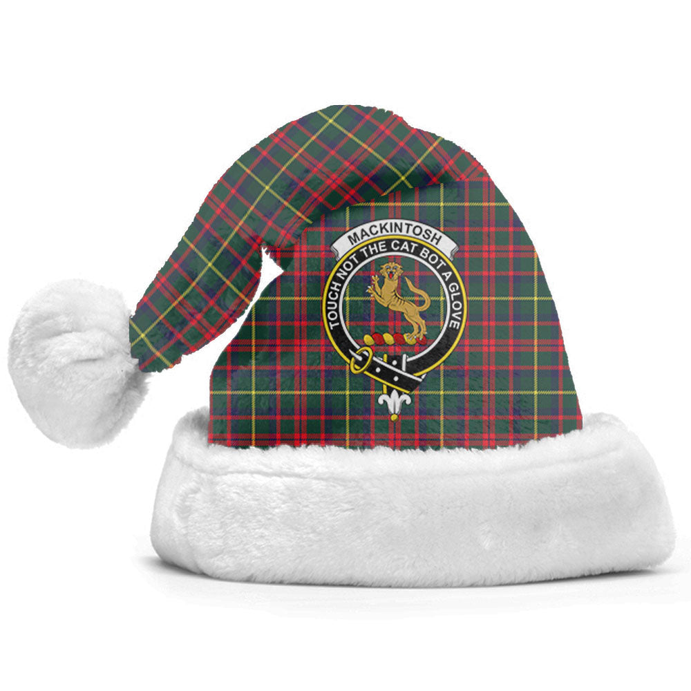 Clan MacKintosh Hunting Modern Tartan Crest Christmas Santa Hat BB74 MacKintosh Hunting Modern Tartan Tartan Santa Hat   