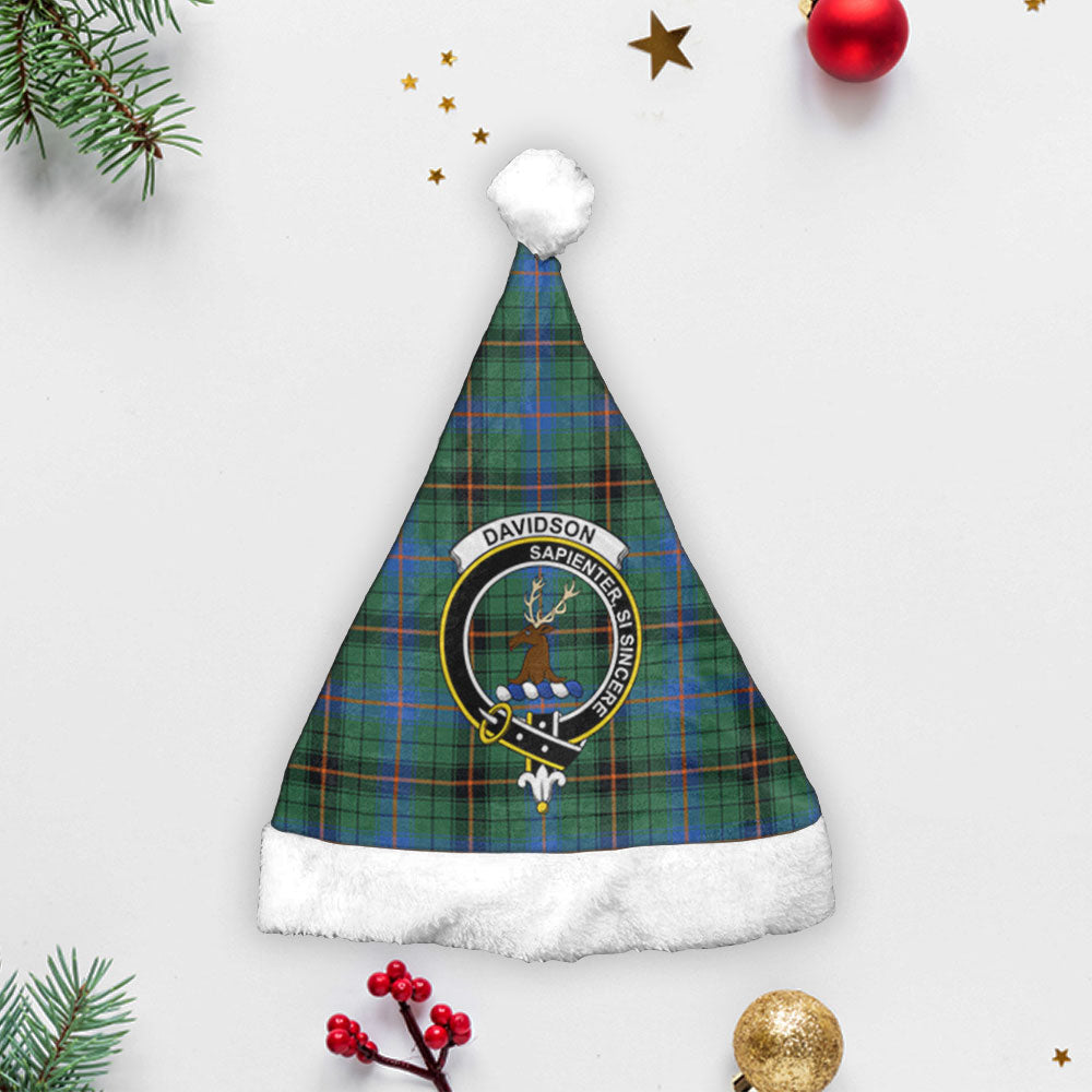 Clan Davidson Ancient Tartan Crest Christmas Santa Hat BY86 Davidson Ancient Tartan Tartan Santa Hat   