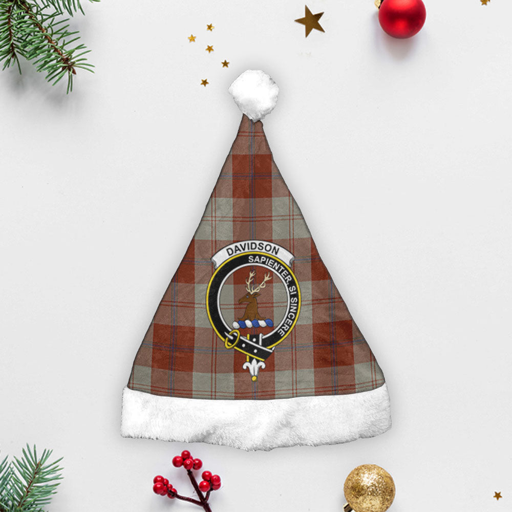 Clan Davidson Dress Dancers Tartan Crest Christmas Santa Hat AH27 Davidson Dress Dancers Tartan Tartan Santa Hat   