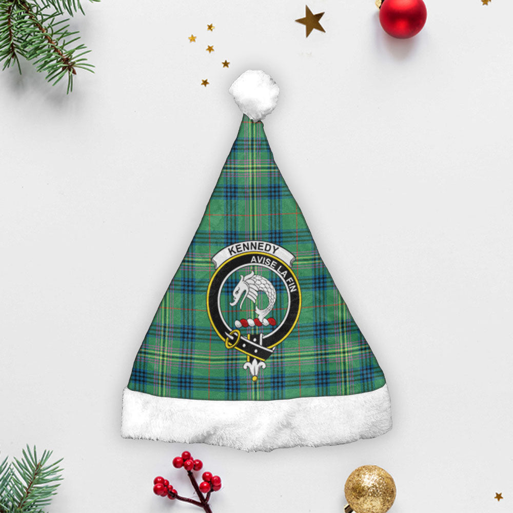 Clan Kennedy Ancient Tartan Crest Christmas Santa Hat KX98 Kennedy Ancient Tartan Tartan Santa Hat   