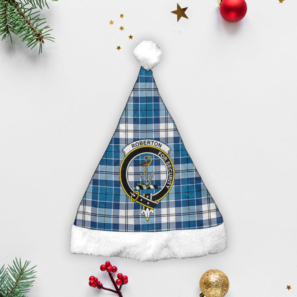 Clan Roberton Tartan Crest Christmas Santa Hat PZ95 Roberton Tartan Tartan Santa Hat   