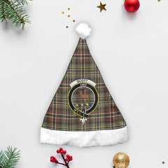 Clan Scott Green Weathered Tartan Crest Christmas Santa Hat TW75 Clan Scott (Scott Tartan) Tartan Santa Hat   