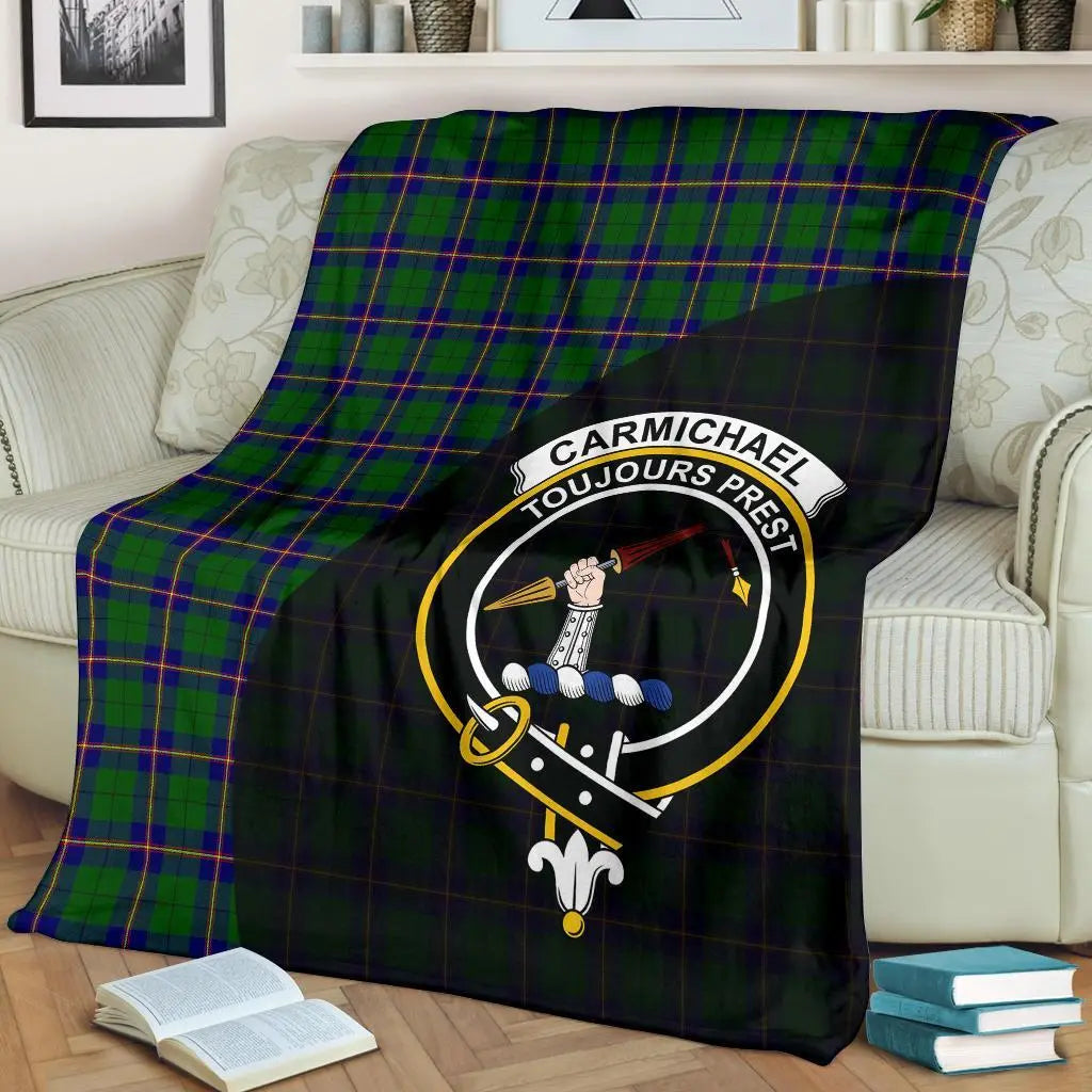 Clan Carmichael Modern Tartan Crest Blanket Wave Style WQ30 Clan Carmichael Tartan Today   