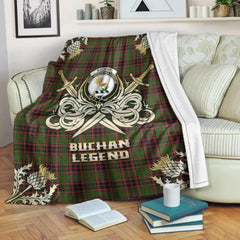 Clan Clan Buchan Modern Tartan Gold Courage Symbol Blanket PI48 Clan Buchan Tartan Today   