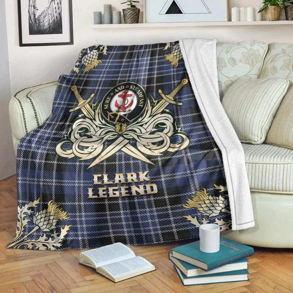 Clan Clark Tartan Gold Courage Symbol Blanket ON27 Clan Clark Tartan Today   