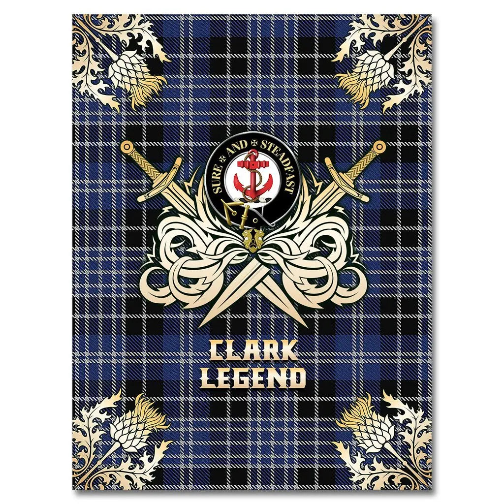 Clan Clark Tartan Gold Courage Symbol Blanket ON27 Clan Clark Tartan Today   