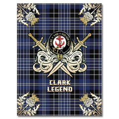 Clan Clark Tartan Gold Courage Symbol Blanket ON27 Clan Clark Tartan Today   