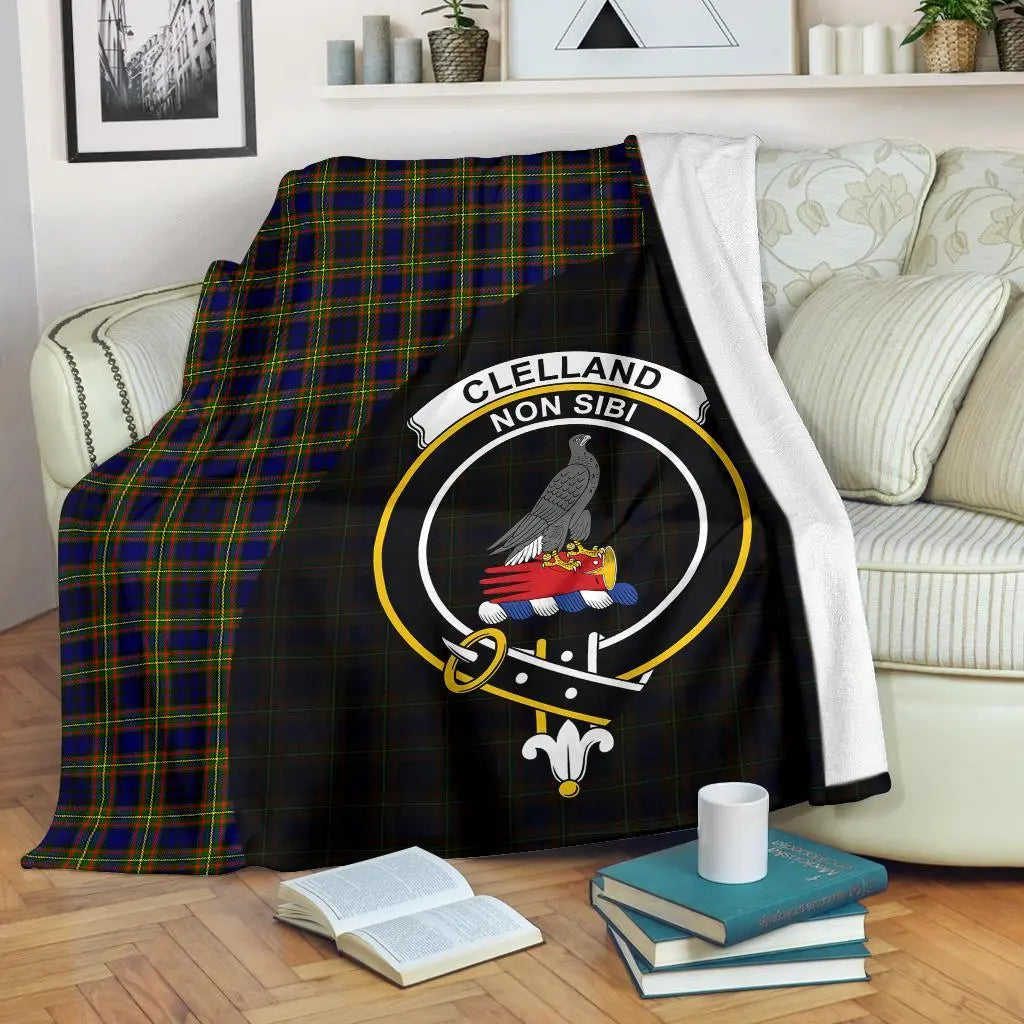 Clan Clelland Modern Tartan Crest Blanket Wave Style NL51 Clan Clelland Tartan Today   