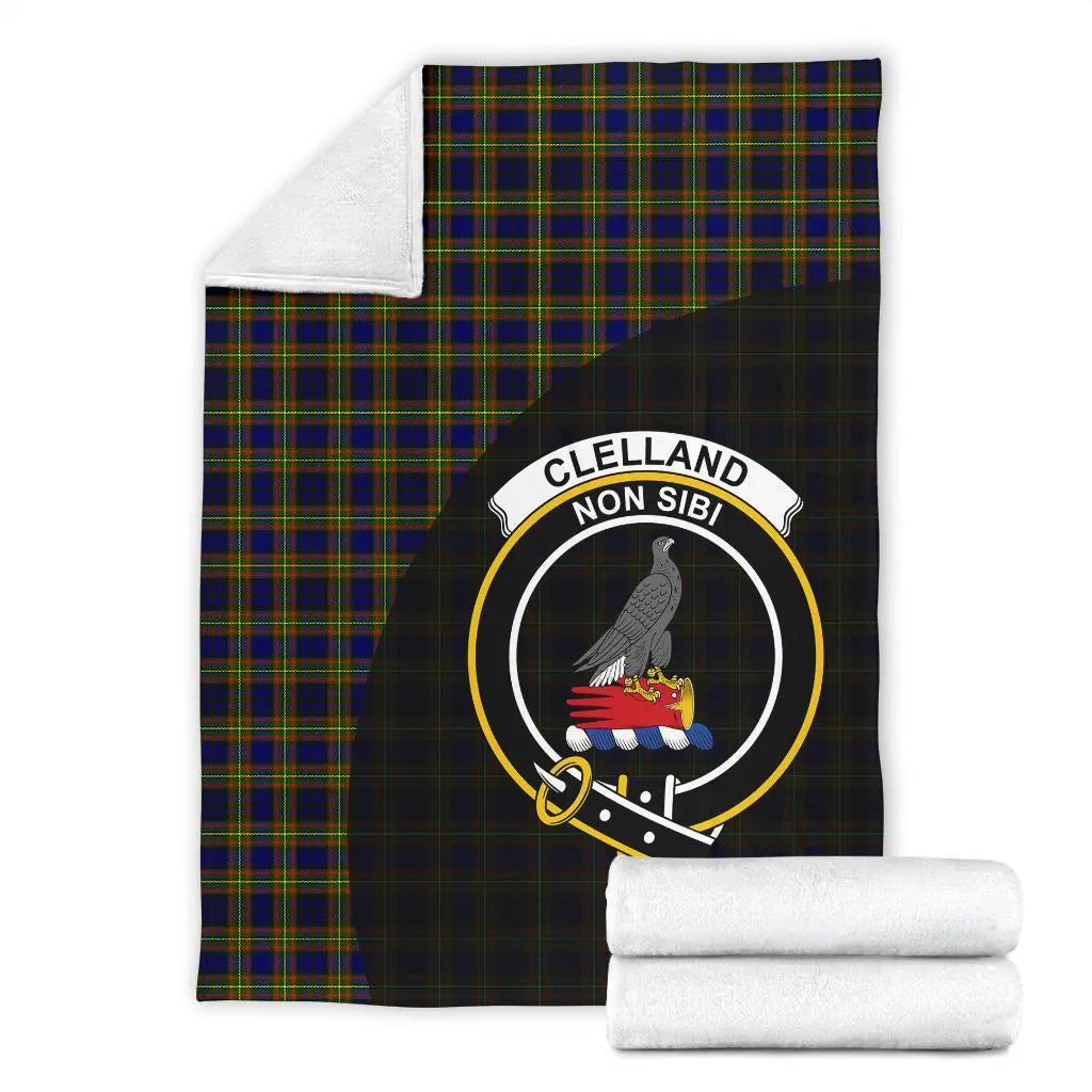 Clan Clelland Modern Tartan Crest Blanket Wave Style NL51 Clan Clelland Tartan Today   