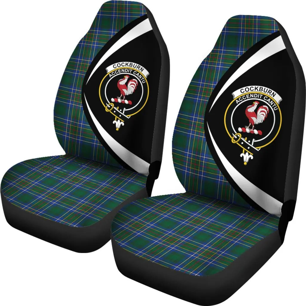 Clan Cockburn Ancient Tartan Crest Circle Style Car Seat Cover FE36 Clan Cockburn Tartan Today   