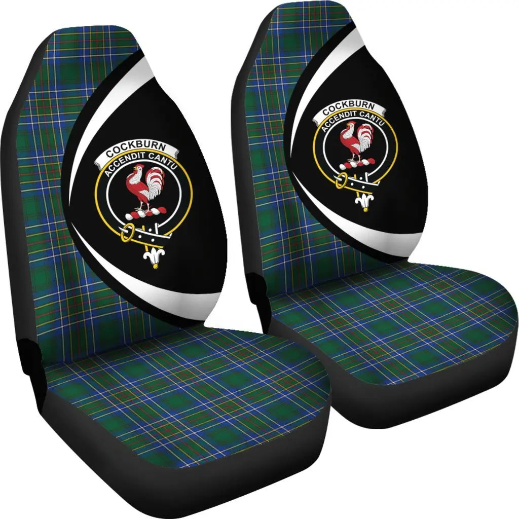 Clan Cockburn Ancient Tartan Crest Circle Style Car Seat Cover FE36 Clan Cockburn Tartan Today   