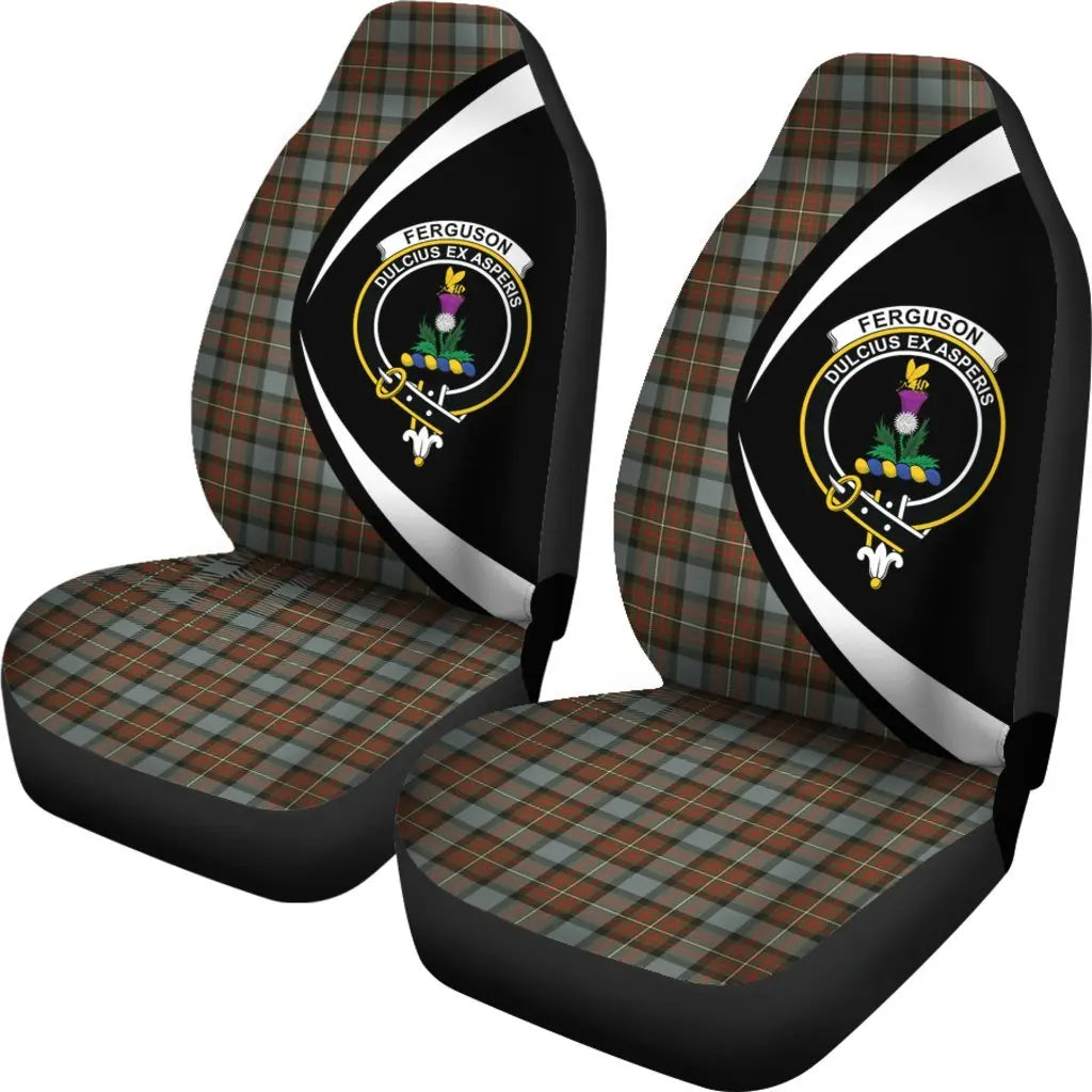 Clan Fergusson Weathered Tartan Crest Circle Style Car Seat Cover RZ74 Clan Fergusson Tartan Today   