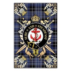 Clan Clark Tartan Crest Black Garden Flag  - Gold Thistle  JV18 Clan Clark Tartan Today   