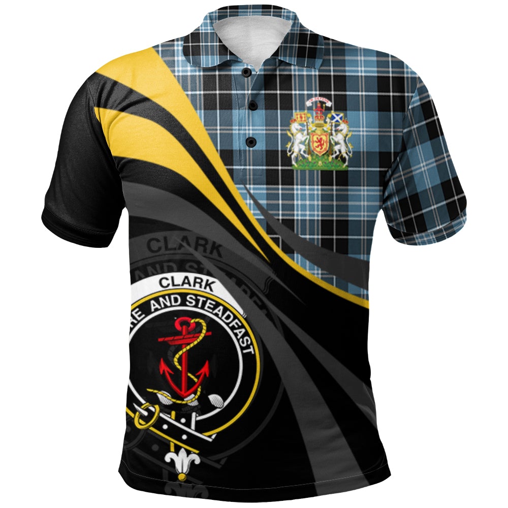 Clan Clark Ancient Tartan Polo Shirt - Royal Coat Of Arms Style WZ56 Clark Ancient Tartan Tartan Polo   