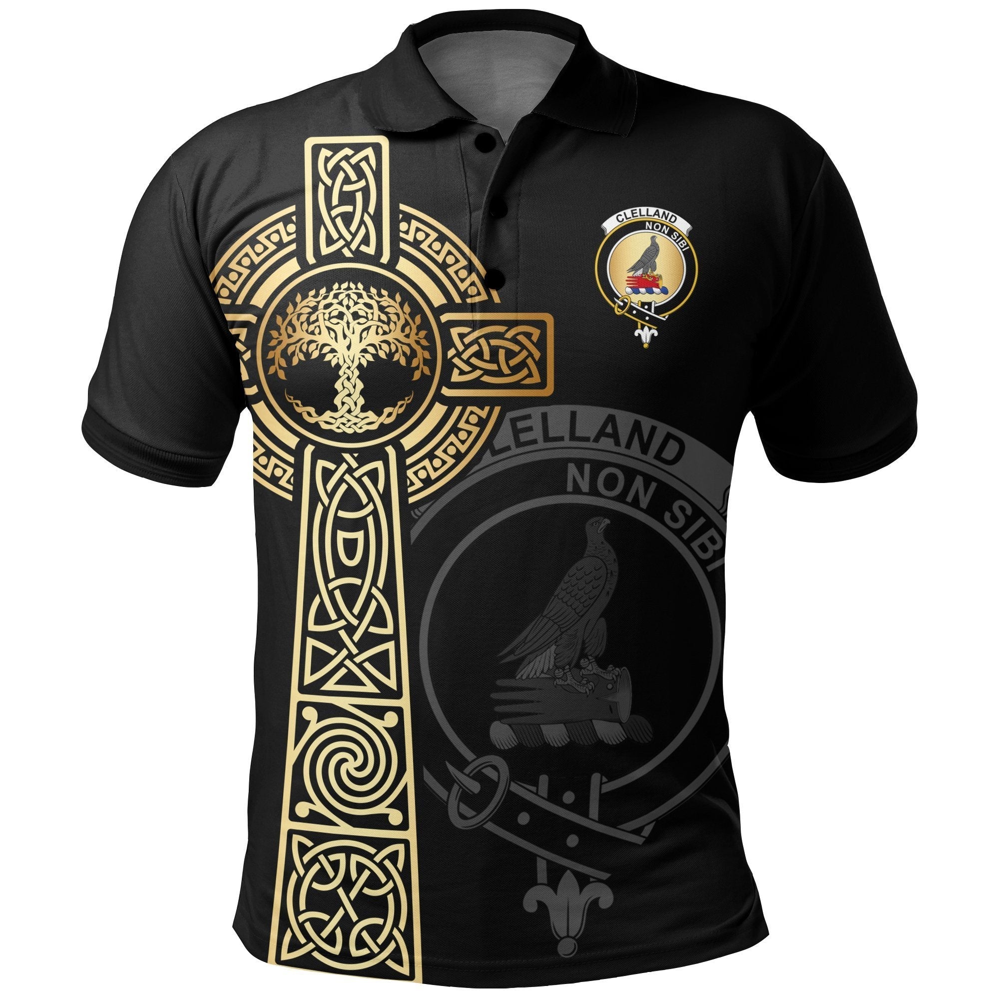 Clan Clelland Clan Unisex Polo Shirt - Celtic Tree Of Life MF19 Clelland Tartan Tartan Polo   