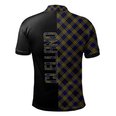 Clan Clelland Modern Tartan Polo Shirt Half of Me - Cross Style BG80 Clelland Modern Tartan Tartan Polo   