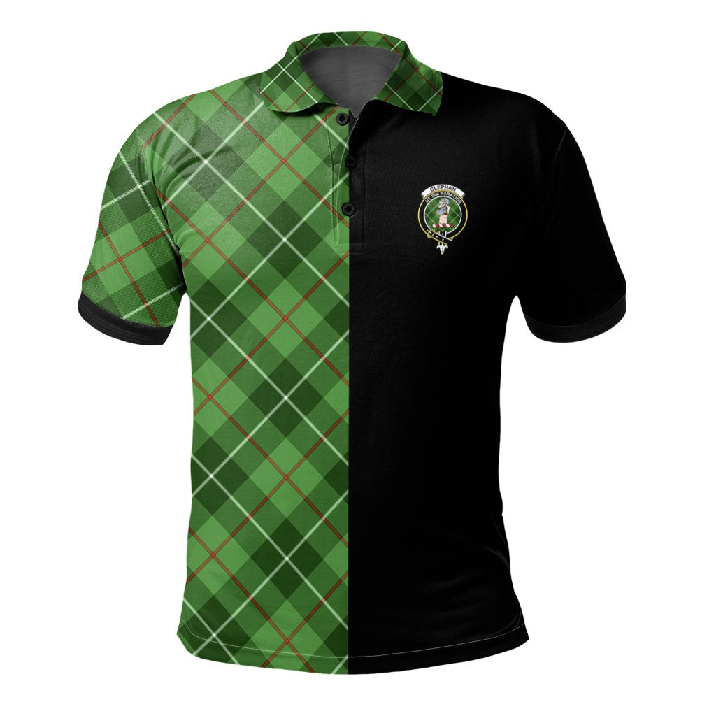 Clan Clephan Tartan Polo Shirt Half of Me - Cross Style FP46 Clephan Tartan Tartan Polo   