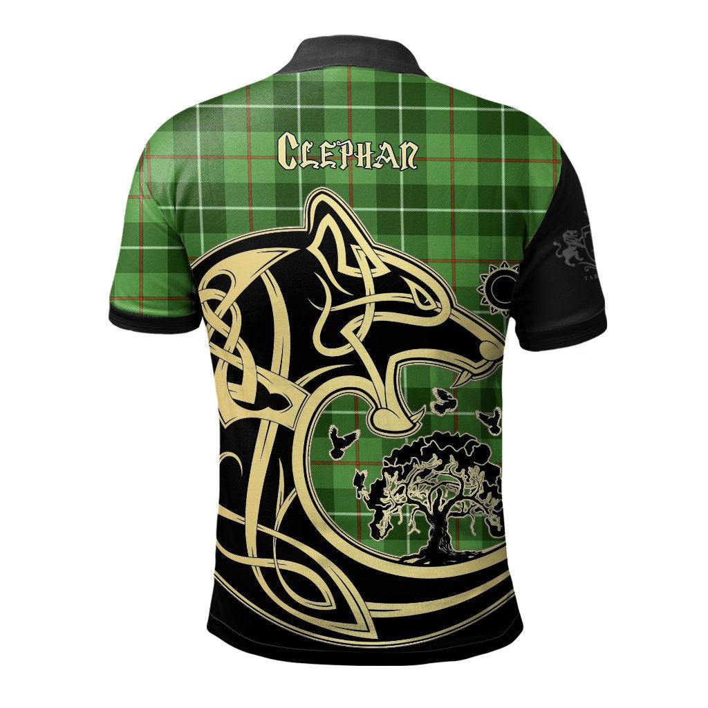 Clan Clephan Tartan Polo Shirt Viking Wolf EA61 Clephan Tartan Tartan Polo   