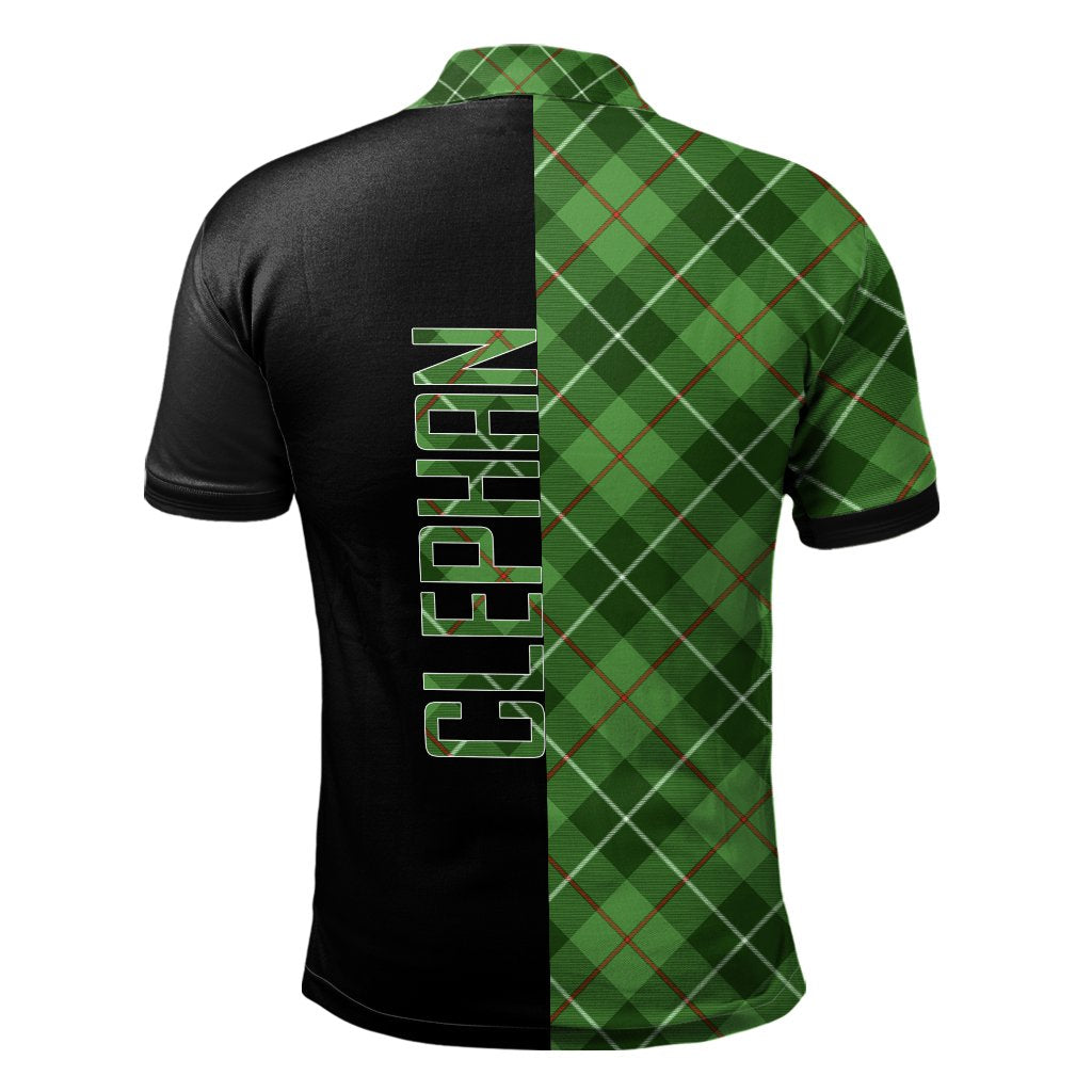 Clan Clephan Tartan Polo Shirt Half of Me - Cross Style FP46 Clephan Tartan Tartan Polo   