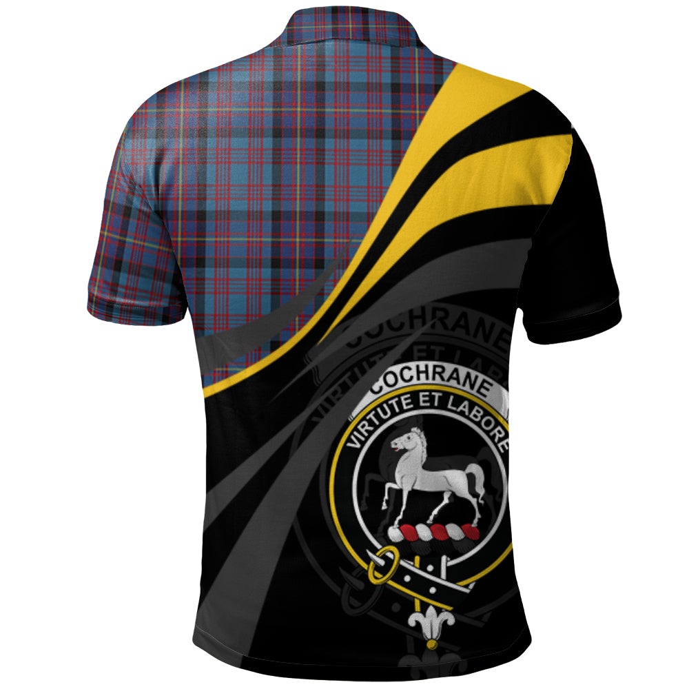 Clan Cochrane Azure Tartan Polo Shirt - Royal Coat Of Arms Style CL92 Cochrane Azure Tartan Tartan Polo   