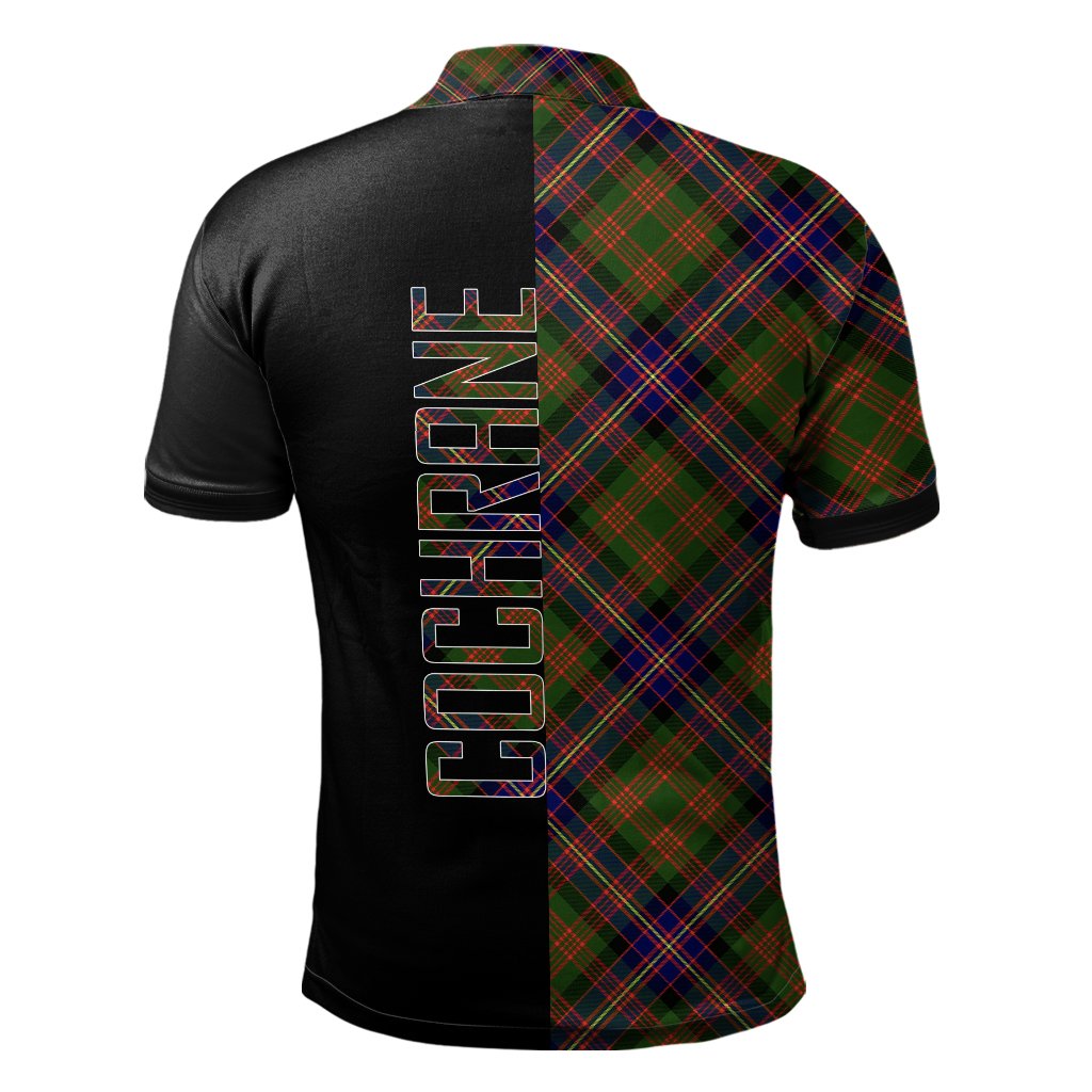 Clan Cochrane Modern Tartan Polo Shirt Half of Me - Cross Style CE58 Cochrane Modern Tartan Tartan Polo   