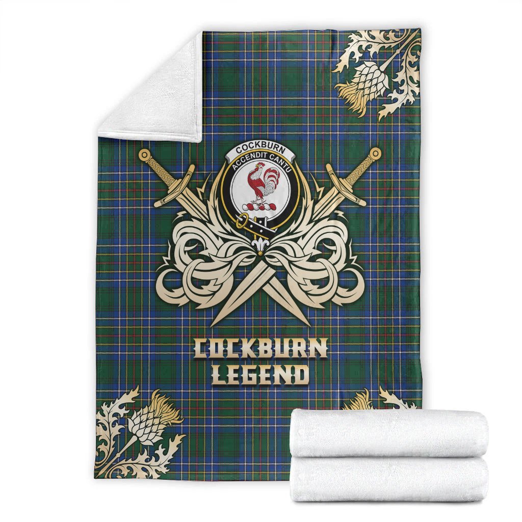 Clan Cockburn Ancient Tartan Gold Courage Symbol Blanket AW35 Clan Cockburn Tartan Today   