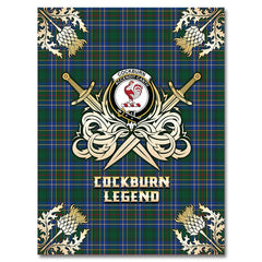 Clan Cockburn Ancient Tartan Gold Courage Symbol Blanket AW35 Clan Cockburn Tartan Today   