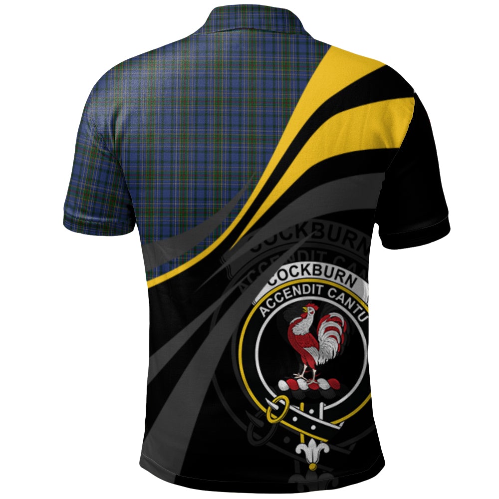 Clan Cockburn Blue Tartan Polo Shirt - Royal Coat Of Arms Style LJ80 Cockburn Blue Tartan Tartan Polo   