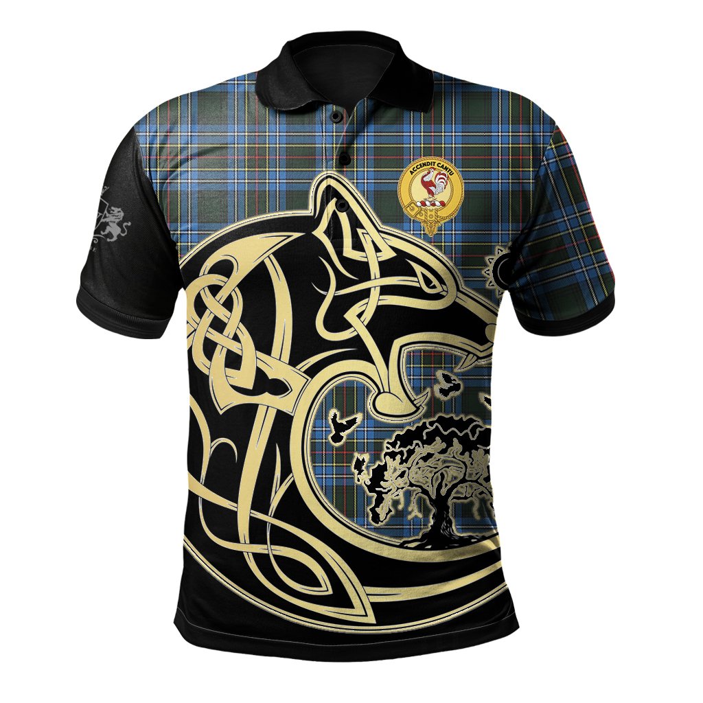 Clan Cockburn Modern Tartan Polo Shirt Viking Wolf FY92 Cockburn Modern Tartan Tartan Polo   