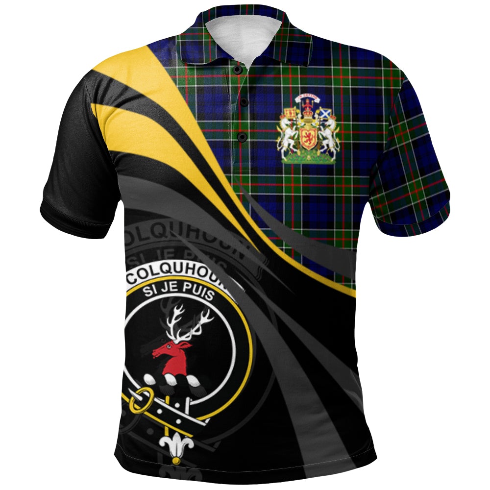 Clan Colquhoun Modern Tartan Polo Shirt - Royal Coat Of Arms Style ZM95 Colquhoun Modern Tartan Tartan Polo   