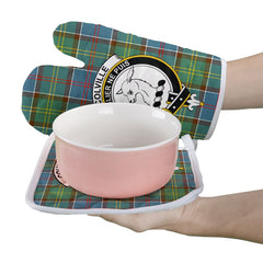 Clan Colville Tartan Crest Oven Mitt And Pot Holder (2 Oven Mitts + 1 Pot Holder) AD94 Clan Colville Tartan Today   