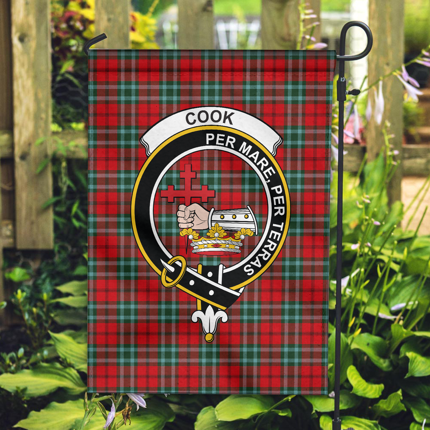 Clan Cook Tartan Crest Garden Flag MT73 Clan Hall Tartan Today   