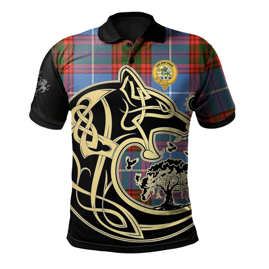 Clan Crichton Tartan Polo Shirt Viking Wolf QB22 Crichton Tartan Tartan Polo   