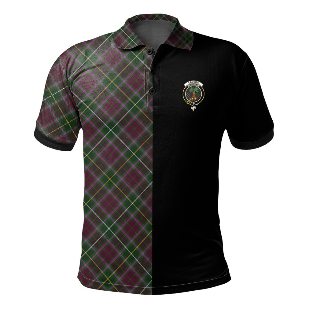 Clan Crosbie Tartan Polo Shirt Half of Me - Cross Style GZ40 Crosbie Tartan Tartan Polo   