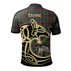 Clan Crosbie Tartan Polo Shirt Viking Wolf ZE13 Crosbie Tartan Tartan Polo   