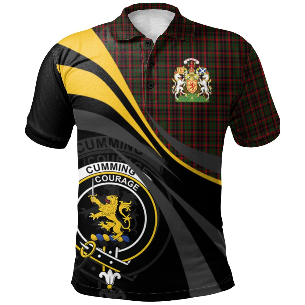 Clan Cumming Comyn Buchan Tartan Polo Shirt - Royal Coat Of Arms Style OR41 Cumming Comyn Buchan Tartan Tartan Polo   